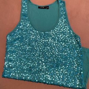 Seagreen Sequin Tank - Ladies M, Apt. 9 Brand